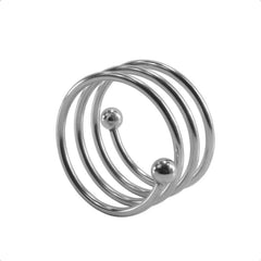 Spiral Enclosure Silver Cock Ring