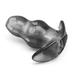 Gray Silicone Hollow Anal Plug