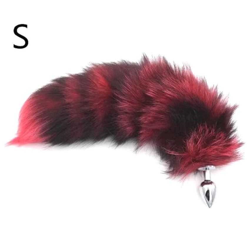 Black and Red Stripes Metallic Tail Butt Plug