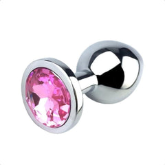 Jeweled Stainless Steel Butt Plug and Vibrator 2.87 to 4.02 Inches Long