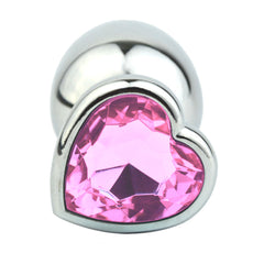 Jeweled Heart-shaped Metal Princess Plug, 10 Colors 3'