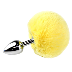 3' Stainless Steel Yellow Bunny Tail Plug