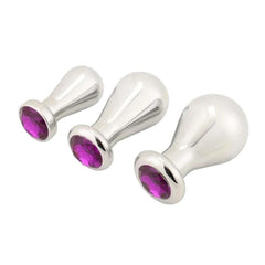 Stainless Steel Bulb Jeweled Butt Plug 3pcs Set