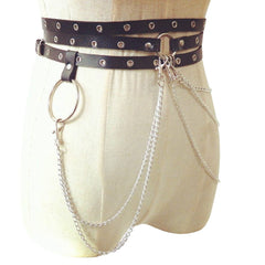 Leather and Chains BDSM Belt