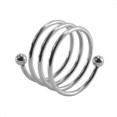 Spiral Enclosure Silver Cock Ring