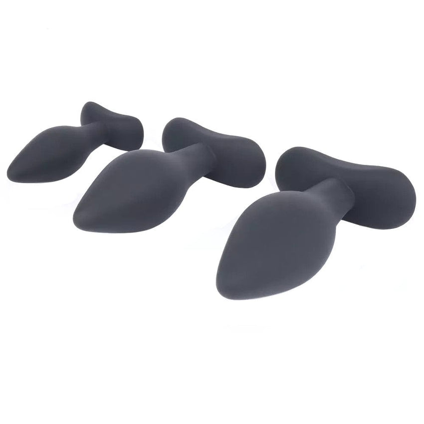 Silicone Butt Plug Training Set Black