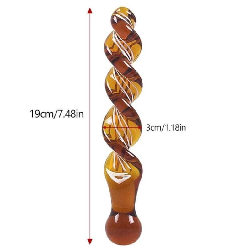 Exquisite Orange Spiral Glass Dildo