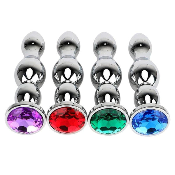 Stainless Tower Jeweled Butt Plug 4.72 Inches Long