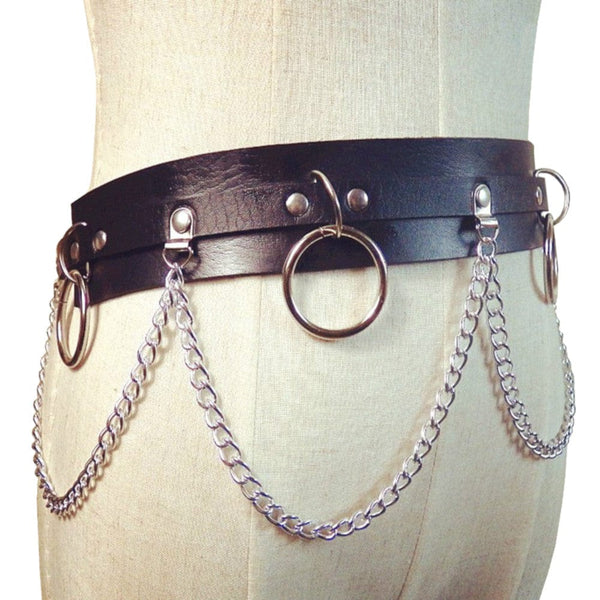 Leather and Chains BDSM Belt