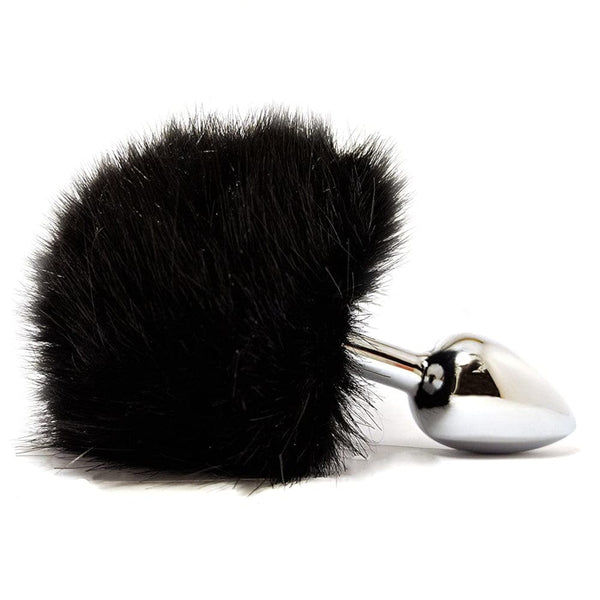 Black Stainless Steel Bunny Tail Plug