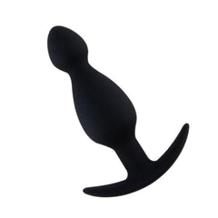 Black Silicone Beady Butt Plug