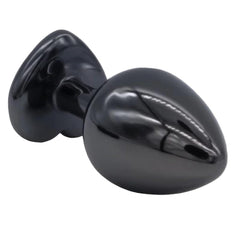 Gunmetal Heart-Shaped Butt Plug With Extra Vibrator 2.76 to 3.74 Inches Long