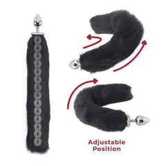 Adjustable Fox Tail Metal Plug, Black 18'