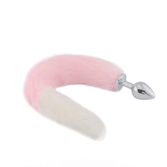 Fox Tail Plug, Pink with White 18'