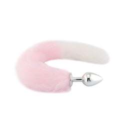 Fox Tail Plug, Pink with White 18'