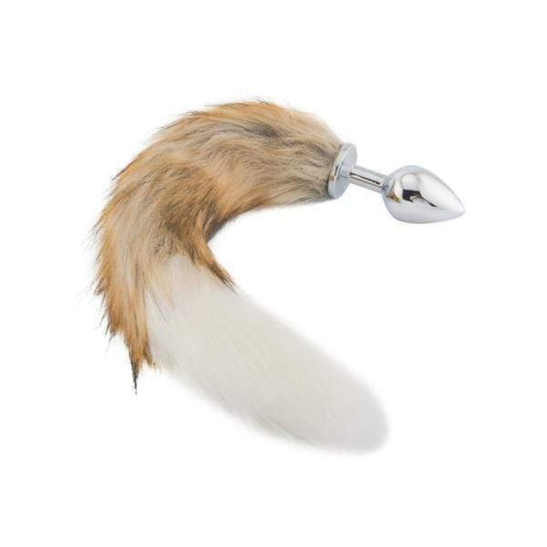 Fox Tail Metal Plug, Brown with White 18'