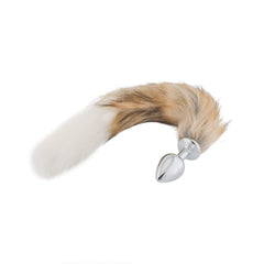 Fox Tail Metal Plug, Brown with White 18'