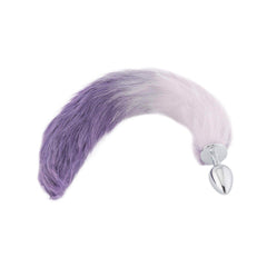 Fox Tail Metal Plug, White With Purple 18'