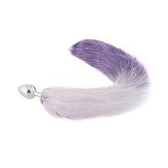 Fox Tail Metal Plug, White With Purple 18'