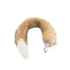 Brown & White Cat Tail Plug 32'