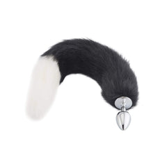 Fox Tail Metal Plug, Black With White 18'