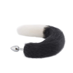 Fox Tail Metal Plug, Black With White 18'