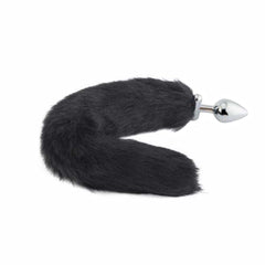 Black Wolf Shapeable Metal Tail Plug, 18'