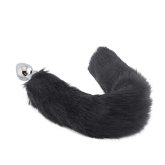 Adjustable Fox Tail Metal Plug, Black 18'