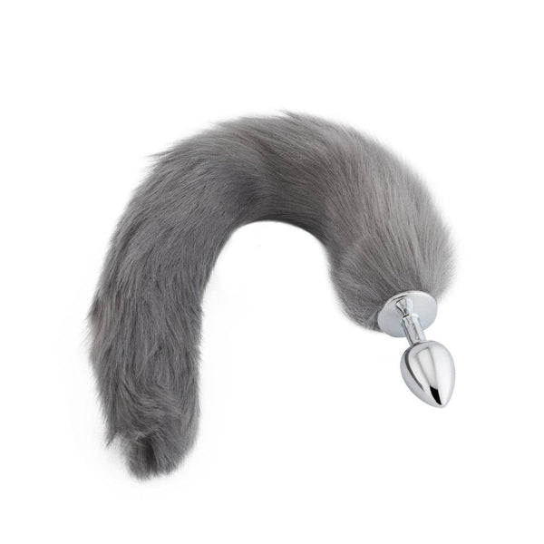 Frosty Gray Wolf Tail Butt Plug