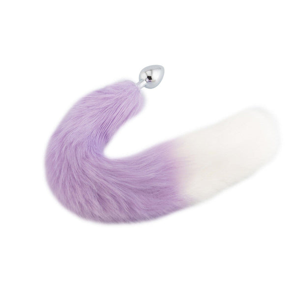 Purple with White Fox Metal Tail Plug, 18'