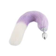 Purple with White Fox Metal Tail Plug, 18'