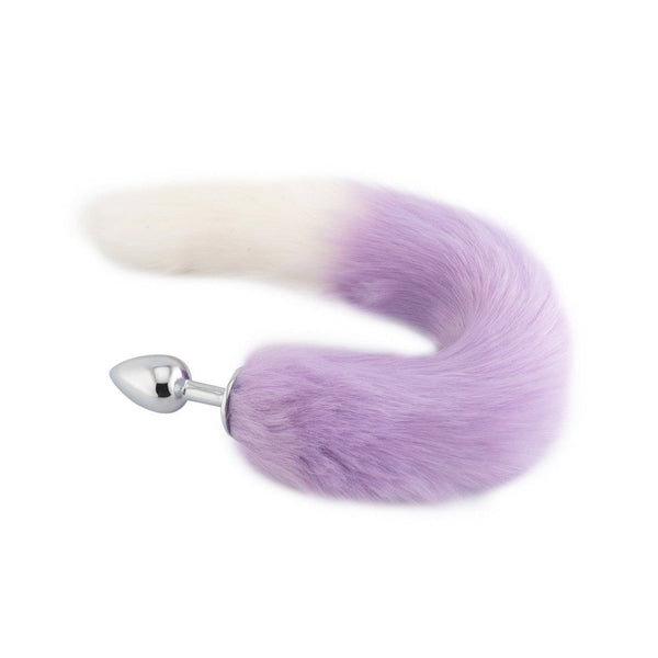 Purple with White Fox Metal Tail Plug, 18'