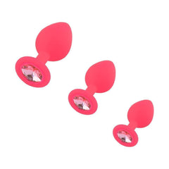 Silicone Princess Plug, Pink Set