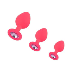 Silicone Princess Plug, Pink Set