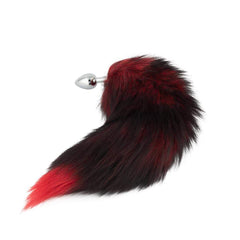 Fox Tail Plug, Black with Red 16'