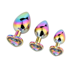 Shimmering Princess Heart Butt Plug Set (3 Piece)