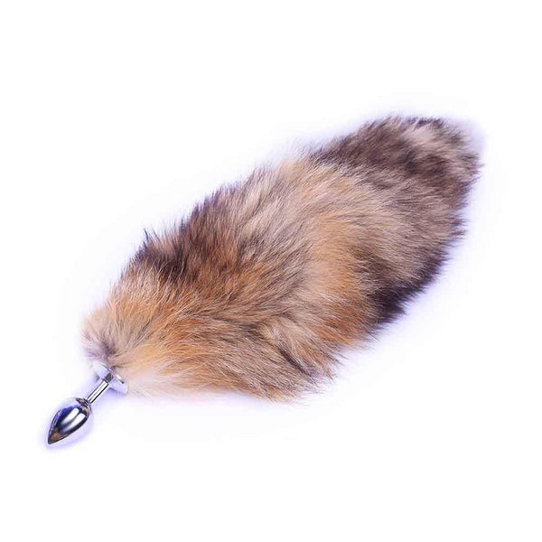 Brown Metal Fox Tail Plug 16'