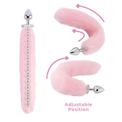 Pink Fox Shapeable Metal Tail Plug, 16'