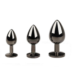 Iridescent Gunmetal Princess Anal Plug Set (3 Piece)