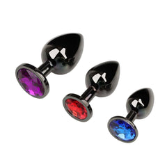 Iridescent Gunmetal Princess Anal Plug Set (3 Piece)