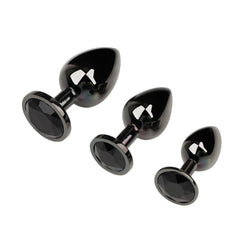 Iridescent Gunmetal Princess Anal Plug Set (3 Piece)