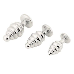 Silver Sisandsis Dress Jeweled Butt Plug 3-Piece Set