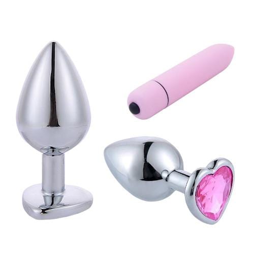 Pink Heart Metal Dildo