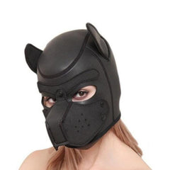 Puppy Pet Play Leather Hood Mask