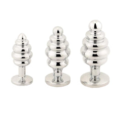 Silver Sisandsis Dress Jeweled Butt Plug 3-Piece Set