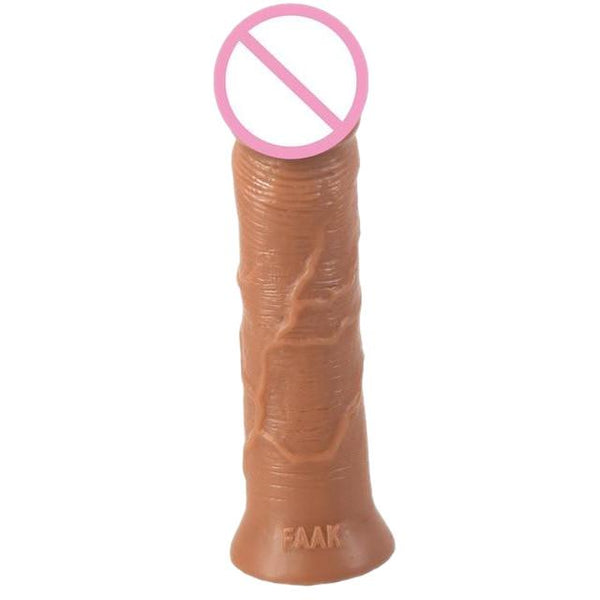 Flexible Textured 6 Inch Brown Dildo With Suction Cup