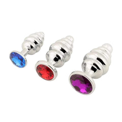 Silver Sisandsis Dress Jeweled Butt Plug 3-Piece Set