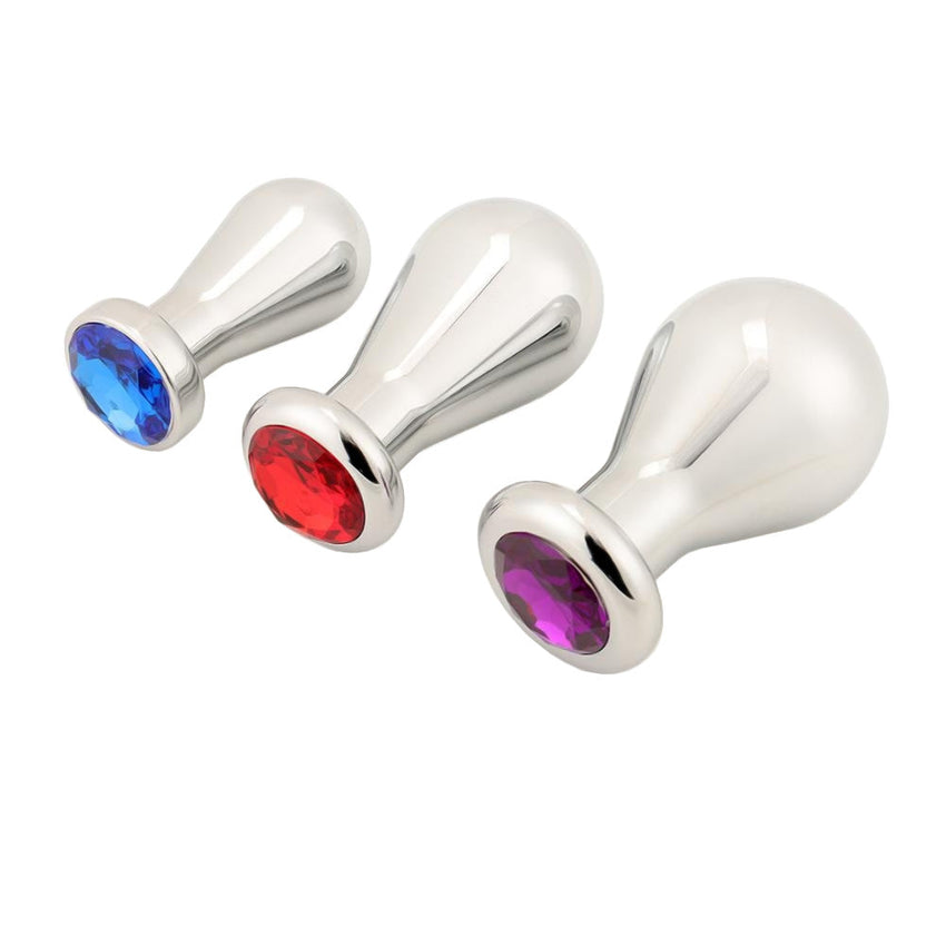 Jeweled Bulb Butt Plug Set (3 Piece)