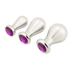 Jeweled Bulb Butt Plug Set (3 Piece)