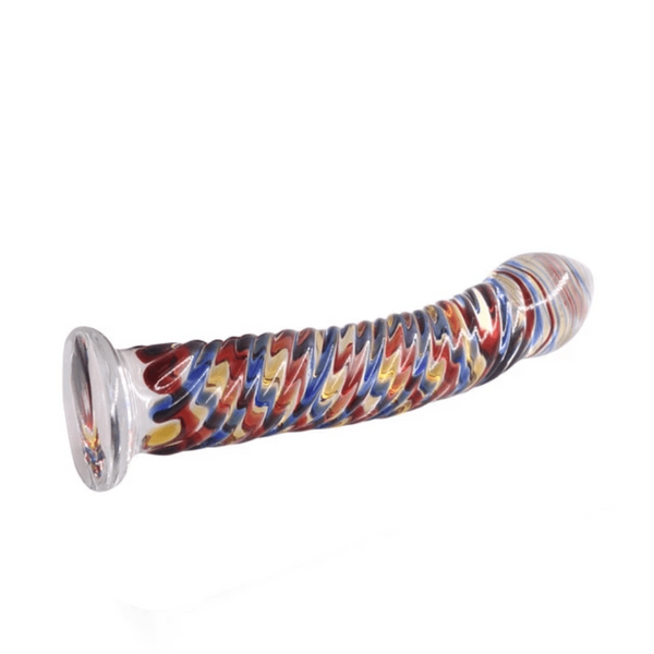 Curved Glass 7 Inch Colorful Dildo